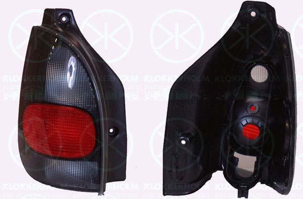 Tail Light Assembly, without bulb holder, Left, Outer section, Indicator Colour: Smoke Grey, 60 25 370 191 (RENAULT)