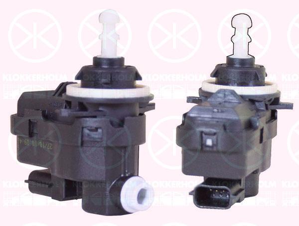 Actuator, headlight levelling, Electric, for vehicles without xenon light, Valeo, 82 00 402 521 (RENAULT), 16 079 728 80 (PEUGEOT), 26056 00Q0A (NISSAN), 44 31 359 (OPEL), 93161736 (OPEL)