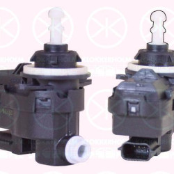 Actuator, headlight levelling, Electric, for vehicles without xenon light, Valeo, 82 00 402 521 (RENAULT), 16 079 728 80 (PEUGEOT), 26056 00Q0A (NISSAN), 44 31 359 (OPEL), 93161736 (OPEL)