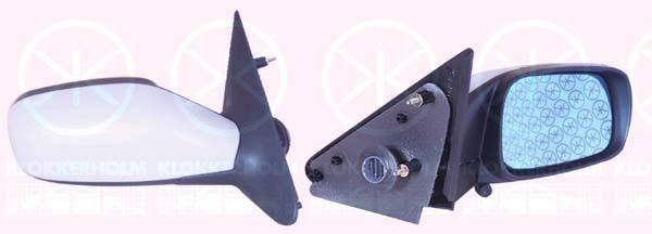 Exterior Mirror, w/primer, Blue-tinted, for electric mirror adjustment, Aspherical, Heatable, Left, 77 01 053 958 (RENAULT)