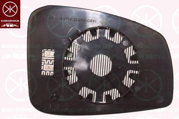 Mirror Glass, exterior mirror, Convex, Heatable, Right, 96 36 500 01R (RENAULT)