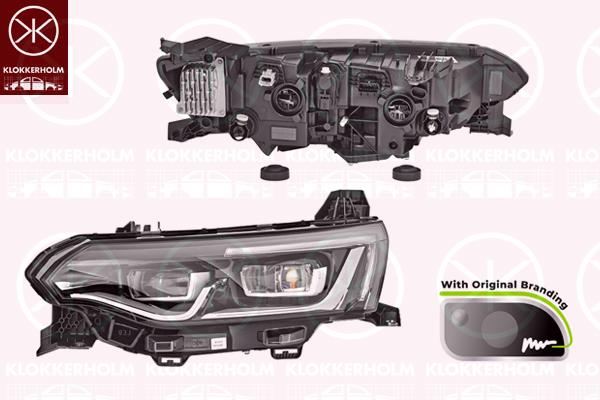 Headlight, Left, LED, with lettering, Valeo, 260606722R (RENAULT)