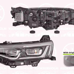 Headlight, Left, LED, with lettering, Valeo, 260606722R (RENAULT)