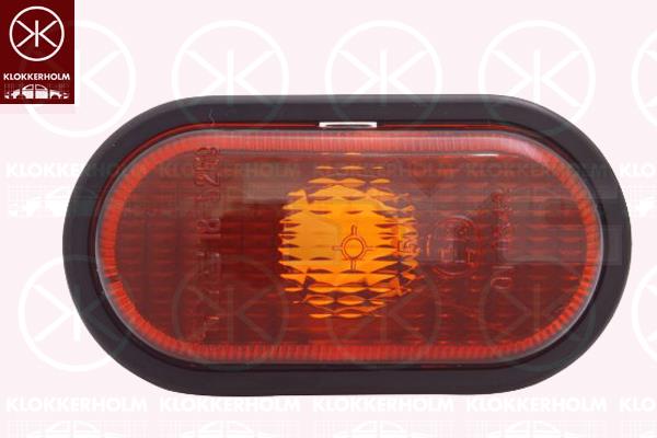 Direction Indicator, lateral installation, yellow, Housing Colour: black, without bulb holder, 09161036 (OPEL), 26160-00QAA (NISSAN), 4500736 (OPEL), 7700806228 (RENAULT), 7700811971 (RENAULT), 7700814395 (RENAULT), 77008-22136 (NISSAN), 7701047516 (RENAULT)