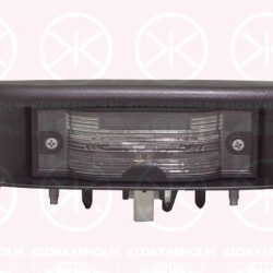 Licence Plate Light, for vehicles with raised roof, for vehicles with rear doors, with bulb holder, 26510-00QAE (NISSAN), 26510-00QAH (NISSAN), 4414011 (OPEL), 4416303 (OPEL), 8200024813 (RENAULT), 8200434687 (RENAULT), 91165634 (OPEL), 93854773 (OPEL)