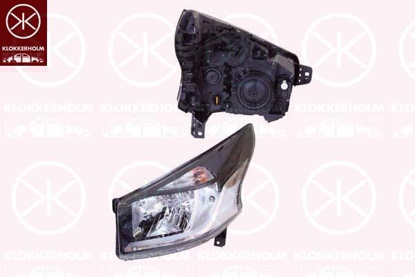 Headlight, Left, Model Year to: 2021, Illuminance [lx]: 17.5, H4, with motor for headlamp levelling, Hella, 26 06 017 84R (RENAULT), 260600500R (RENAULT), 260601784R (RENAULT)