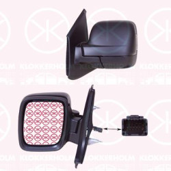 Exterior Mirror, Left, for electric mirror adjustment, with indicator, Number of pins: 8, Grained, Heatable, Convex, 261659947R (RENAULT), 963024456R (RENAULT), 963660372R (RENAULT), 963738533R (RENAULT)