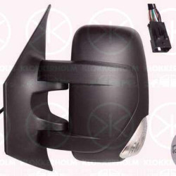 Exterior Mirror, Left, for vehicles with lane keeping assist, Short mirror arm, Number of pins: 9, with indicator, WY5W, Heatable, Convex, 95528607 (OPEL), 95528611 (OPEL), 261650223R (RENAULT), 963020619R (RENAULT), 93167593 (OPEL), 963665456R (RENAULT)