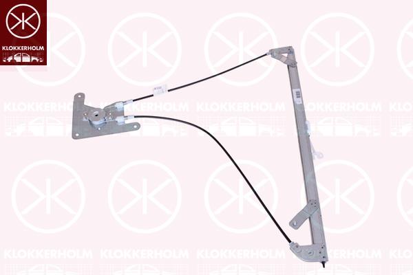 Window Regulator, without electric motor, Electric, Right Front, 4420303 (OPEL), 80 72 000 08R (RENAULT), 80700 00Q0H (NISSAN), 93167946 (OPEL)