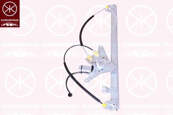 Window Regulator, with electric motor, Electric, Right Front, Number of pins: 2, 4420303 (OPEL), 80 72 000 08R (RENAULT), 80700 00Q0H (NISSAN), 93167946 (OPEL)