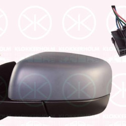 Exterior Mirror, Left, for electric mirror adjustment, Number of pins: 5, w/primer, Heatable, Convex, LR013775 (ROVER), LR013793 (ROVER), LR019962 (ROVER), LR041875 (ROVER), RO1320100 (ROVER)