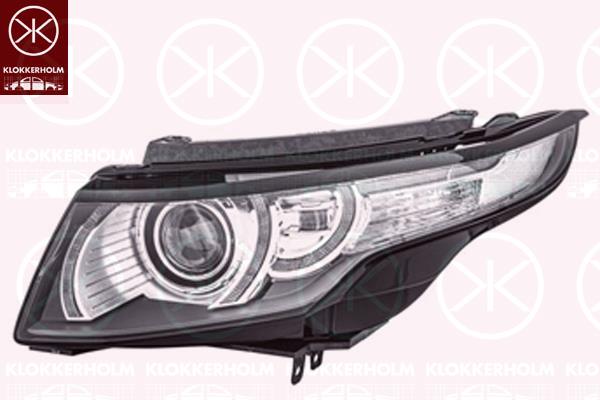 Headlight, Left, Bi-Xenon, with dynamic bending light, with daytime running light (LED), D3S (Gas Discharge Lamp), PSY24W, with motor for headlamp levelling, Varroc, BJ32-13W030-HE (FORD), LR024270 (LANDROVE), LR039591 (LANDROVE), LR048058 (LANDROVE), LR072970 (LANDROVE)