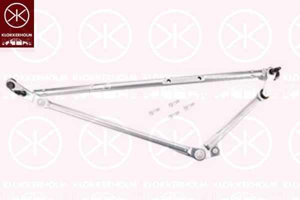 Wiper Linkage, Front, Set, for left-hand drive vehicles, 12757154 (SAAB), 12757154 (OPEL)