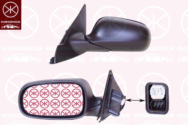 Exterior Mirror, Left, Electronically foldable, with memory, Number of pins: 7, Number of pins: 2, Heatable, w/primer, Aspherical, 12797722 (SAAB), 12795600 (SAAB), 12767073 (SAAB), 12795596 (SAAB), 12795605 (SAAB), 12845655 (SAAB)