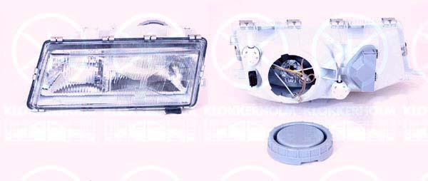 Headlight, CS, H1/H1, for vehicles with headlight levelling, for vehicles without headlight levelling, Left, Illuminance [lx]: 17.5, 9081373 (SAAB)