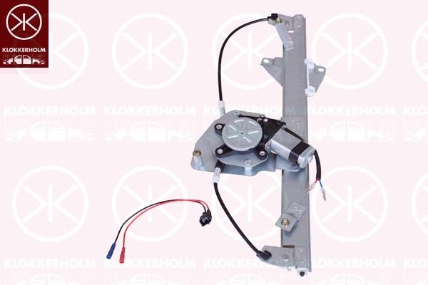 Window Regulator, 4-dr, Electric, Left Rear, without comfort function, with electric motor, 12 76 3708 (SAAB)