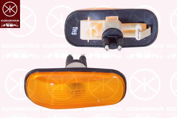 Direction Indicator, lateral installation, yellow, with bulb holder, 9124132 (SAAB)