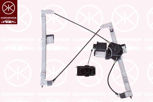 Window Regulator, with electric motor, with comfort function, Electric, Right Front, Number of pins: 12, 6K4837402J (SEAT)