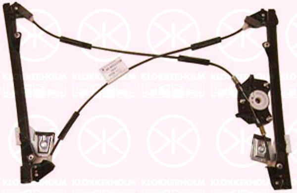 Window Regulator, 2-dr, without electric motor, Electric, Left, 6L34837461 (SEAT), 6L3837755G (SEAT), 6L3837755Q (SEAT), 6L3837755AA (SEAT)