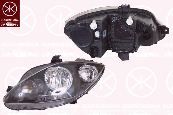 Headlight, H7/H1, with motor for headlamp levelling, Valeo, Left, Illuminance [lx]: 12.5, 5P1941033A (SEAT), 5P1941033B (SEAT)