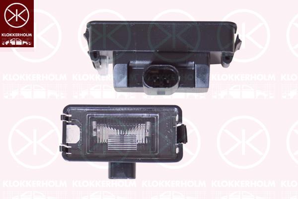 Licence Plate Light, with bulb holder, 5P0 943 021 (VW), 5P0943021 (SEAT)