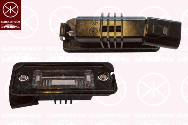 Licence Plate Light, with bulb holder, 3D0 943 021A (VW), 3D0943021A (SEAT)