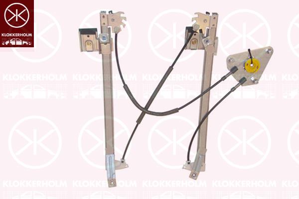 Window Regulator, 4-dr, without electric motor, Electric, Right Front, 1P0 837 462 A (VW)