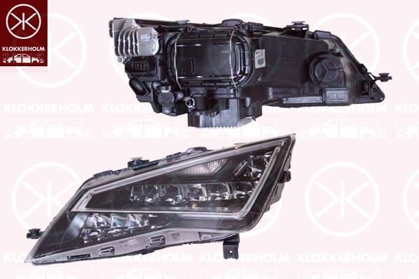 Headlight, Left, Illuminance [lx]: 20, LED, with motor for headlamp levelling, Valeo, 5F1941007 (SEAT), 5F1941007B (SEAT), 5F1941007D (SEAT), 5F1941007E (SEAT)