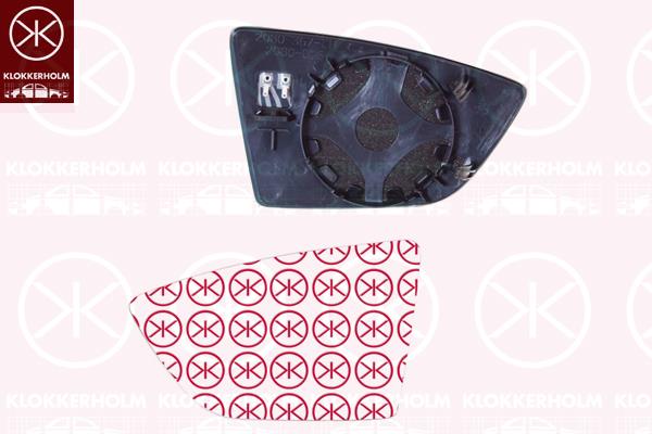 Mirror Glass, exterior mirror, Left, Heatable, Number of pins: 2, Convex, 5F0857521A (SEAT), 5F0857521 (SEAT)