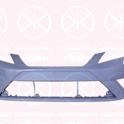 Bumper, w/primer, Front, with hole(s) for washer nozzle, Trim Level: FR, 5F0807217EMGRU (SEAT)