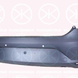 Bumper, w/primer, with hole(s) for parking assistant system, Rear, not for trim level: FR, 5F0807421AGRU (SEAT)