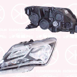 Headlight, Right, H7/H7, with daytime running light, with motor for headlamp levelling, Valeo, 6JB 941 016 (SEAT), 6JB941016 (SEAT)