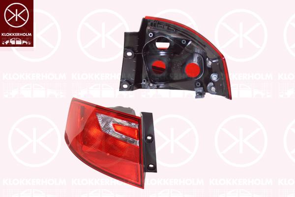 Tail Light Assembly, without bulb holder, Left, 6JH945095A (SAAB), 6JH945095B (SEAT), 6JH945095D (SEAT), 6JH945095E (SEAT)