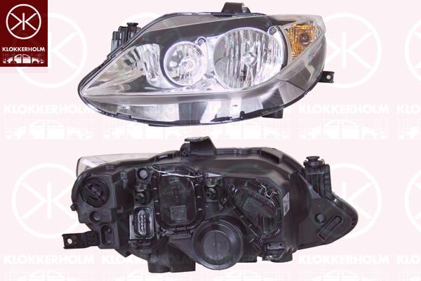 Headlight, Illuminance [lx]: 17.5, Left, H7/H7, Housing Colour: chrome, with motor for headlamp levelling, Valeo, 6J1941005C (SEAT), 6J1941005D (SEAT)