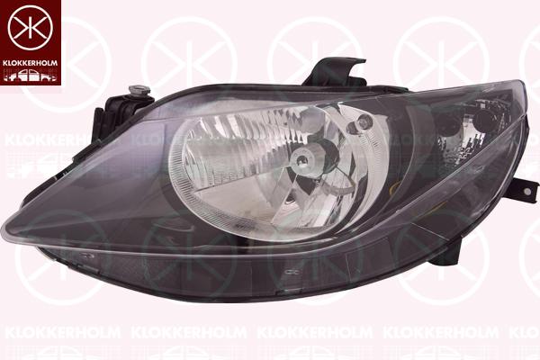 Headlight, Illuminance [lx]: 20, Left, H4, without motor for headlamp levelling, Housing Colour: black, 6J1941021B (SEAT), 6J1941021C (SEAT)