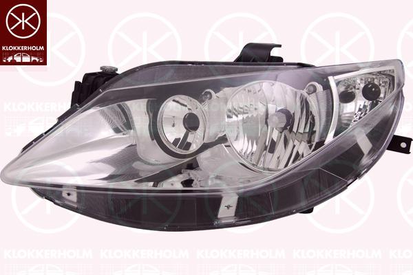 Headlight, Illuminance [lx]: 17.5, Right, H7/H7, Housing Colour: chrome, without motor for headlamp levelling, 6J1941006C (SEAT), 6J1941006D (SEAT)