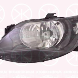 Headlight, Illuminance [lx]: 12.5, Left, H4, Housing Colour: black, with motor for headlamp levelling, 6J1941021E (SEAT), 6J1941021J (SEAT)