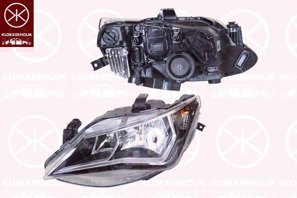 Headlight, Illuminance [lx]: 12.5, Left, H7/H7, with motor for headlamp levelling, Valeo, 6J1 941 005L (SEAT), 6J1941005L (SEAT)