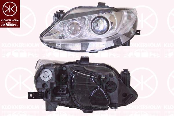 Headlight, Illuminance [lx]: 20, Right, Bi-Xenon, with motor for headlamp levelling, without control unit for Xenon, Valeo, 6J1941754 (SEAT), 6J1941754A (SEAT)