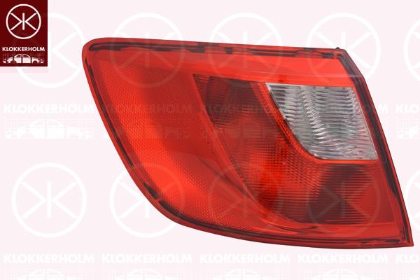 Tail Light Assembly, with bulb holder, Left, Outer section, AL, 6J8945095 (SEAT), 6J8945095C (SEAT)