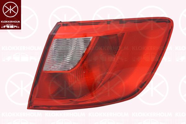 Tail Light Assembly, with bulb holder, Right, Outer section, AL, 6J8945096 (SEAT), 6J8945096C (SEAT)