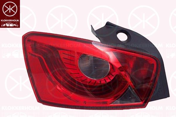 Tail Light Assembly, 5-drs, with bulb holder, Left, AL, 6J4945095K (SEAT), 6J4945111H (SEAT)