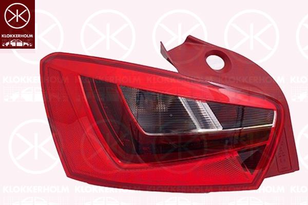 Tail Light Assembly, 5-drs, Left, LED, Indicator Colour: red, with bulb holder, AL, 6J4945095J (SEAT), 6J4945111G (SEAT)