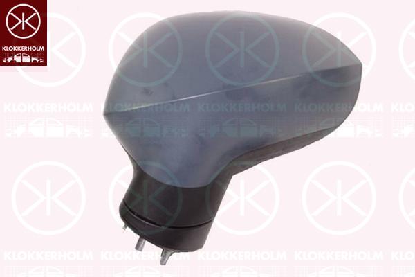 Exterior Mirror, Left, for electric mirror adjustment, w/primer, Number of pins: 5, Heatable, Convex, 6J0857507D9B9 (SEAT), 6J1857507A9B9 (SEAT), 6J1857507E9B9 (SEAT), 6J1857507H9B9 (SEAT), 6J2857507A9B9 (SEAT), 6J2857507E9B9 (SEAT), 6J2857507H9B9 (SEAT)