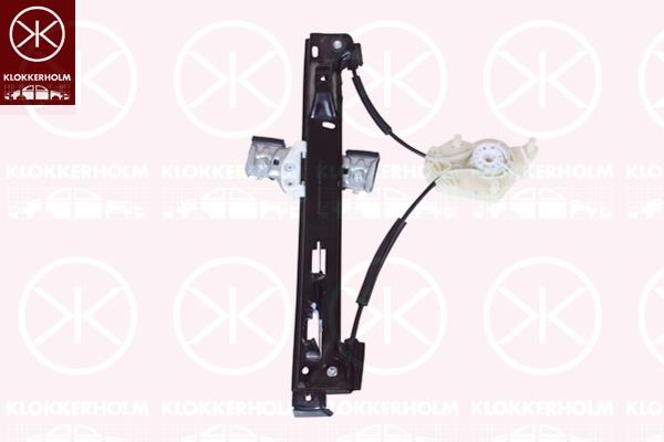 Window Regulator, 4-dr, OE-type, without electric motor, Electric, Left Rear, 6J4839461A (SEAT)