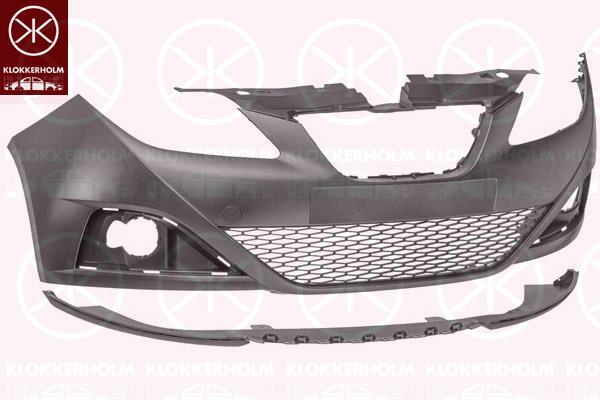 Bumper, w/primer, Front, 6J0807217H GRU (SEAT), 6JL805915 9B9 (SEAT)