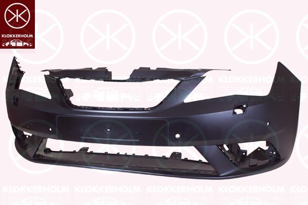 Bumper, w/primer, with hole(s) for parking assistant system, Front, with hole(s) for washer nozzle, 6P0807217HEGRU (SEAT)