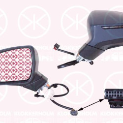 Exterior Mirror, Left, Electronically foldable, Number of pins: 9, with indicator, Heatable, Convex, w/primer, 575857521A (SEAT), 575857537DGRU (SEAT), 576857501R (SEAT), 576857507AC (SEAT), 576857507AC 9B9 (SEAT)