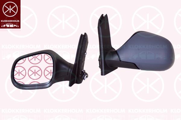 Exterior Mirror, Left, for electric mirror adjustment, w/primer, Heatable, Convex, 5P8857521A (SEAT), 5P1857507L 9B9 (SEAT), 5P8857537 GRU (SEAT)