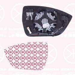 Mirror Glass, exterior mirror, for vehicles with lane keeping assist, Left, Heatable, Convex, 575857521C (VW), 575857521C (SEAT)